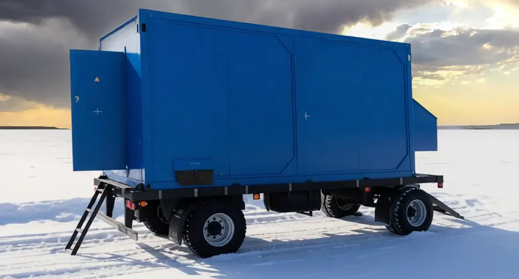 Передвижная контейнерная ДГУ мощность 100 кВт на прицепе